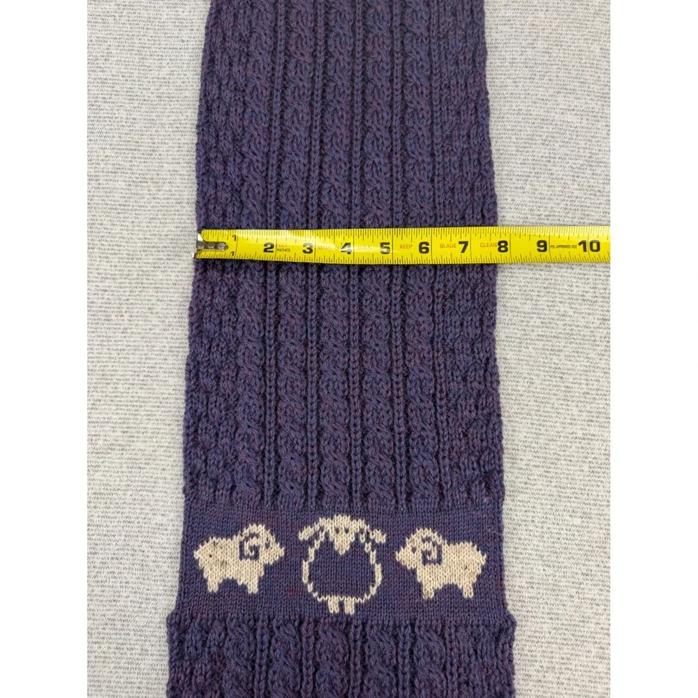 Aran Woollen Mills Purple Sheep Scarf Mens 100% Pure New Wool Made in Ireland